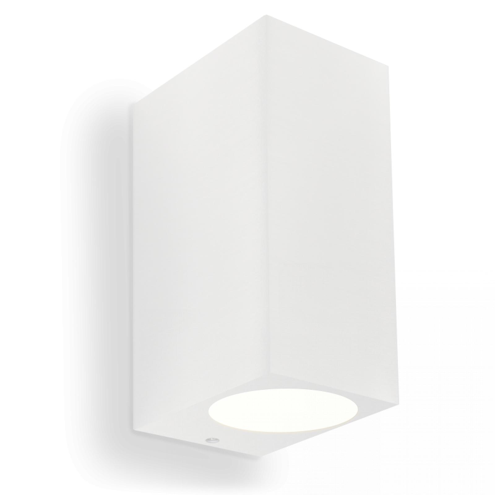  LED Wandleuchte weiß eckig quadratisch Glas 2-flammig Schrauben & Dübeln IP44 1,2W LED Lichtfarbe warmweiß GU10 230V